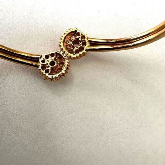 Gold tone rhinestone bangle bracelet - Picture 7 of 8